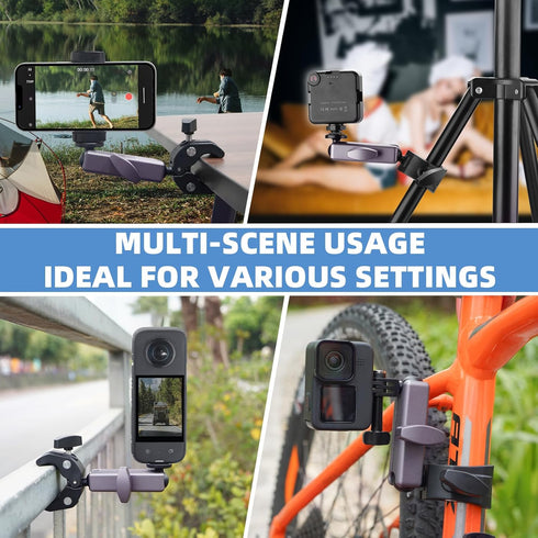 Pocket 3 Camera Bike Mount Clamp for Insta360 X4 X3 X2, DJI Osmo Pocket 3 2, GoPro Max Hero Mini Accessories