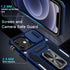 DEERLAMN iPhone 12 Case with Slide Camera Cover + Screen Protector (2 Packs), Military Grade Shockproof Protective