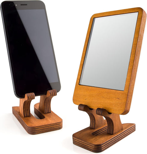 Rostmary Wooden Cell Phone Holder Tablet Stand for Desktop – Ideal for iPhone, iPad, Samsung, Tablet PCs, eReaders, Artwork, Make-up Mirror, Photo Frame Stand – Lightweight Docking Station