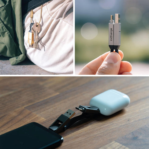 Rolling Square inCharge 6 - Keychain USB C Charger Cable, 6 in 1 Universal Cable Charger