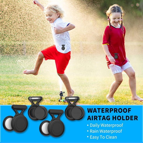 Hidden Airtag Holder for Kids, 4 Pack Apple Air Tag Holder Case, Waterproof Soft Silicone, Safety Pin GPS Tracker for