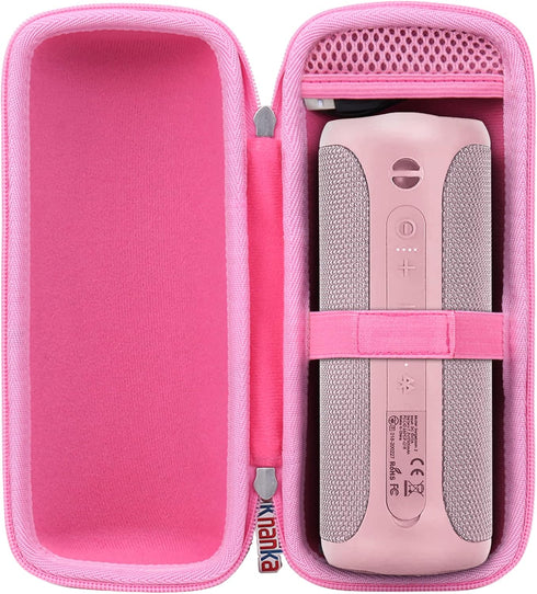 Khanka Hard Travel Case for SOWO Surgeboom 2 Outdoor Portable Bluetooth Speaker, Wireless IPX7 Waterproof - Pink