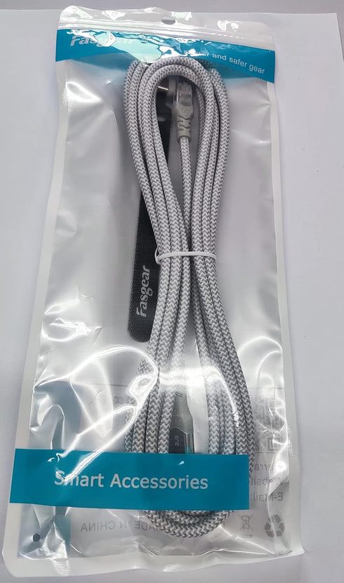 Fasgear USB C to USB C Cable 10ft Right Angle 90 Degree, 100W 5A PD Fast Charge Type C Cable Compatible with MacBook Pro
