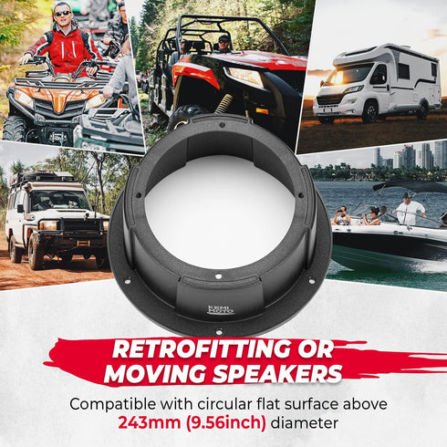 KEMIMOTO 6.5 Inch Speaker Pod, 1PCS Universal Speaker Enclosure for 6.5" Speakers, Angled Boxes Compatible with UTV RV