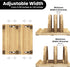 Premium Wood Vertical Laptop Stand, Adjustable Dual Slot Bamboo Holder for MacBook, Dell, HP, Space-Saving Desktop
