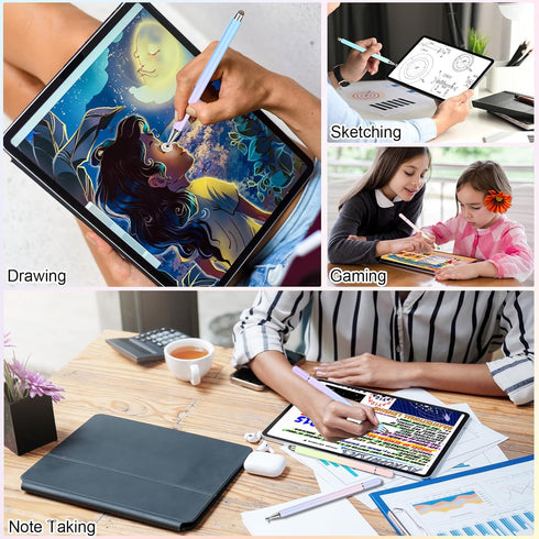 Stylus Pens for Touch Screens (4 Pcs), High Precision Disc Stylus with Magnetic Cap, 2-in-1 for iPhone, iPad Pro,