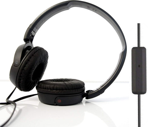 SONY Over Ear Best Stereo Extra Bass Portable Headphones Headset for Apple iPhone iPod/Samsung Galaxy / mp3 Player / 3.5mm Jack Plug Cell Phone with Mic (black)