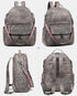 Backpack Backpack FADEON Leather Laptop Purse for Women, Designer Travel PU with Laptop Compartment for Work Grey