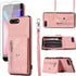Phone Case for iPhone 7plus 8plus, Wallet Cover with Wrist Crossbody Strap, Leather Cell Accessories, Rose Gold