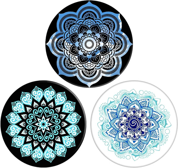Collapsible Phone Bracket 360° Rotary Grips - 3 Pack for Phones & Tablets (The Milky Way's Mandala)