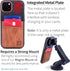 Dockem 13 2 M2F 6.1" Fabric Card Case for iPhone with Built-in Metal Plate for Magnetic Mounting, Stitched-on Genuine