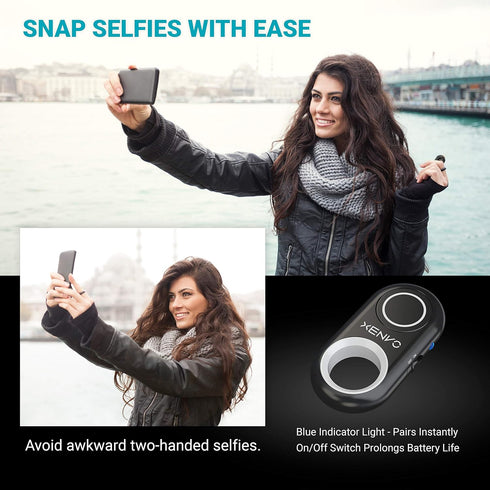 Xenvo Shutterbug - Camera Shutter Remote Control - Bluetooth Wireless Selfie Button Clicker - Compatible with iPhone