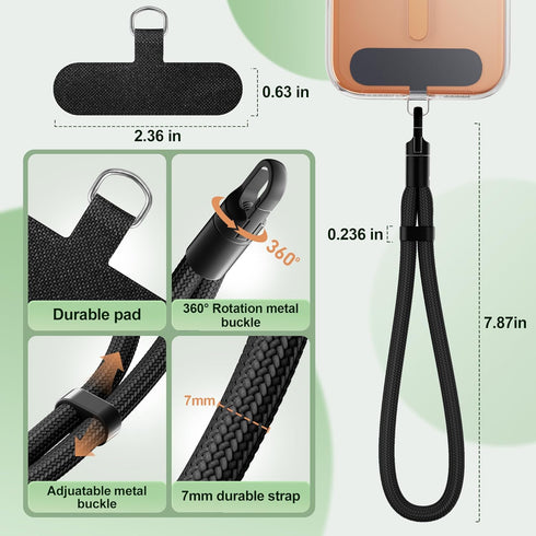 3 Pack 3x SHANSHUI Hand Wrist Strap Lanyard, Adjustable Cell Phone Lanyard Strap, Hand Wrist Strap Lanyard with Tether