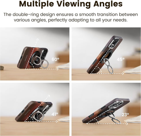 pitaka 360 17/16/15/14/13/12 3, MagSafe Phone Grip, Degree Rotation Magnetic Phone Grip Compatible with iPhone [MagEZ