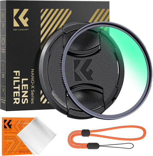 K&F Concept 82mm MC UV Lens Protection Filter with Cleaning Cloth, Ultra Slim Optical Glass Camera Lens UV Filter
