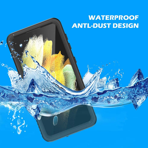 Samsung Galaxy S21 Ultra 5G Case - Waterproof IP68 Certified Dustproof Shockproof with Built-in Screen Protector, Black