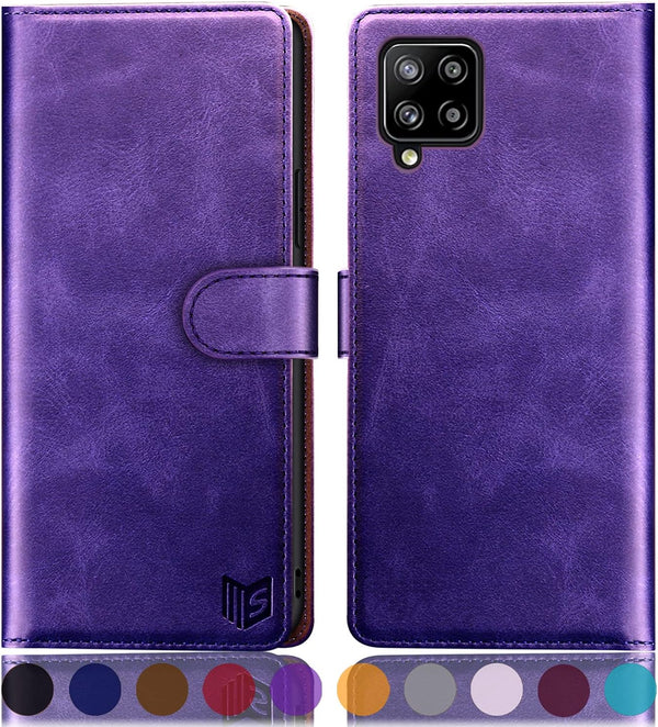 SUANPOT Samsung Galaxy A42 5G Wallet Case, RFID Blocking Leather Flip Folio Book Phone Case for Women Men