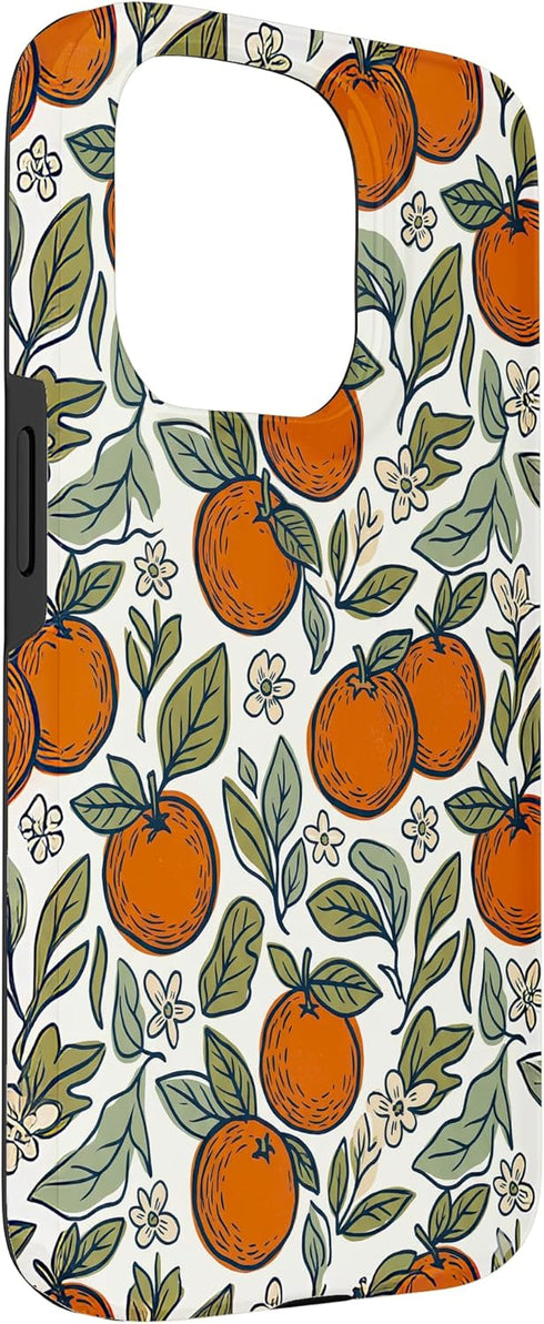 Modern Botanical Co. 15 Oranges Citrus Floral Botanical Pattern Design Case for iPhone Pro