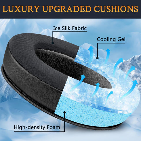SOULWIT Cooling Gel Earpads Replacement for KRK KNS6400/KNS6402/KNS8400/KNS8402 Headphones, Black Ear Pads Cushions