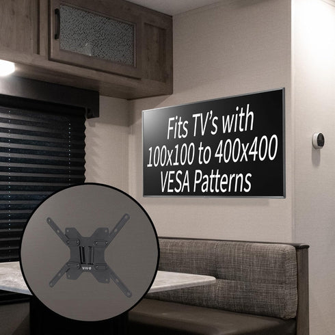 VIVO RV Large TV Mount, Max VESA 400x400, Holds up to 44 lbs, Plastic Polymer Wall Plate for Camping, Black