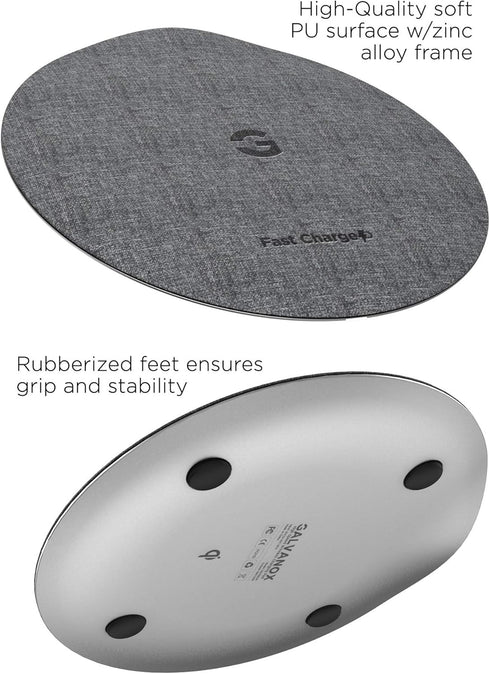 Encased Wireless Charger Pad for Samsung Models, Quick Charge 3.0, Fast Charging Qi Enabled, Non-Slip, Case Compatible