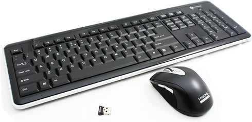 I-Rocks RF-6577L-BK Retro Wireless Keyboard and Mouse Combo, 2.4GHz (Black)