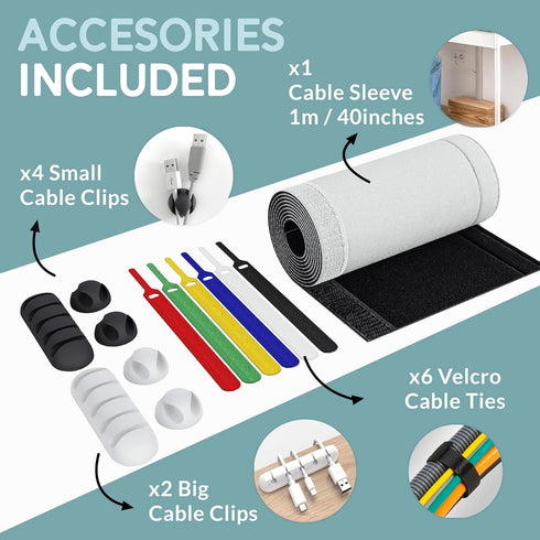 NATURE SUPPLIES Wood Cable Management Box Set, Dark Brown Large & Medium Cord Organizer for Wires and Power Strips