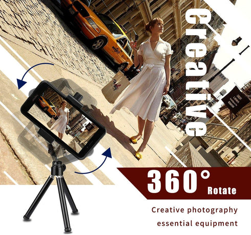 AFAITH Cell Phone Tripod Mount with Remote, Phone Holder Adapter Selfie Monopod for iPhone 16 15 14 13 12 11