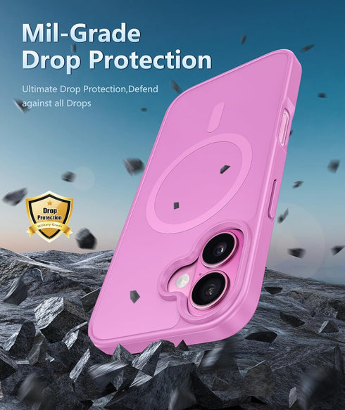FNTCASE 16 for iPhone Phone Case: Magnetic Matte Textured Shockproof Military Grade Drop Protection Cell Phone Cover |