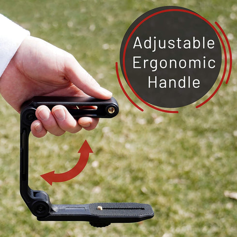 GENS Handheld Camera Stabilizer Grip - Universal U-Shaped Handle for DSLR, Mirrorless, Video Cameras