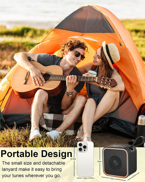 Hosgubo 5.3, 10H 8W Portable Bluetooth Speaker, Wireless Speaker with Lights, Built-in Mic Bluetooth Portable Wireless
