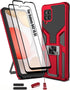 LMDAMZ Heavy Duty Shockproof Kickstand Case for Samsung Galaxy A42 5G, Double Protection (TPU+PC) 6.6 Inch - Red