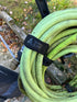 4pc 18" x 1.5" Nylon Webbing Hook and Loop Cinch Straps with Metal Buckle, Reusable Fastening Straps