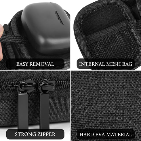 Geekria Shield Earbuds Case for JBL Vibe Buds 2/Flex 2/Beam 2, Tune Buds 2, Hard Shell Travel Bag with Carabiner Clip
