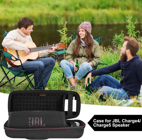 EVA Hard Case for JBL Charge 4 / Charge 5 Bluetooth Speaker, Premium Travel Protective Carrying Storage Bag (Black)