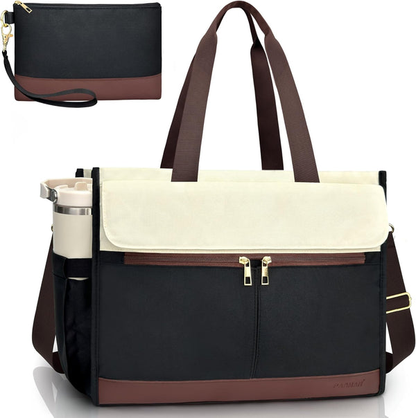 Laptop Bag for Women - 15.6 Inch Tote Work Bag with Compartments