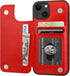 ONETOP iPhone 13 Wallet Case with Card Holder, PU Leather Kickstand Case with Double Magnetic Clasp, Durable Shockproof
