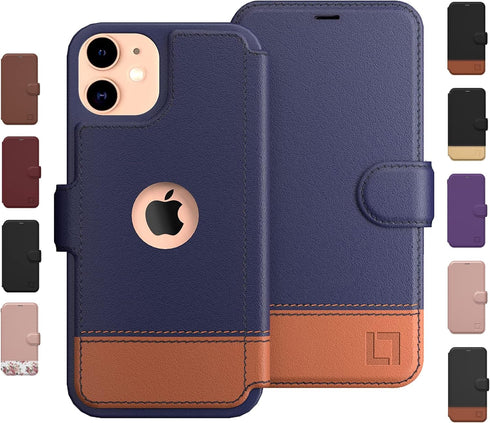 LUPA Legacy Compatible for iPhone 11 Wallet Case with Card Holder - Slim Durable Faux Leather Flip Cover - Desert Sky