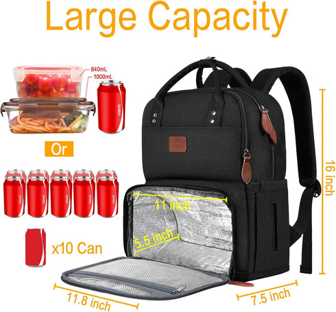 Backpack Backpacks 15.6 Inch Backpack MATEIN Work for Women, Insulated Cooler with Lunch Box, Laptop with Lunch