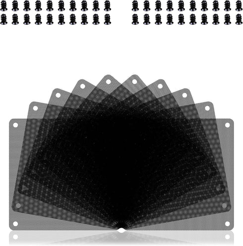 120mm Fan Dust Filter PC, 10Pack PVC Computer Dust Filter Mesh with Screws for Cooler Fan (PVC, 120 * 120mm, 10pcs,