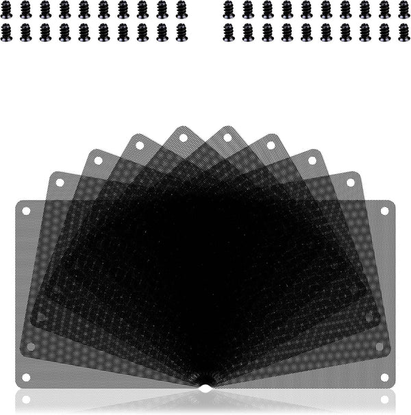 120mm Fan Dust Filter PC, 10Pack PVC Computer Dust Filter Mesh with Screws for Cooler Fan (PVC, 120 * 120mm, 10pcs,