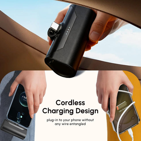 TCNOLL 15/16/17 4800mah Pack Small Portable USB C Power Bank for iPhone series, Little Portable Charger for Samsung