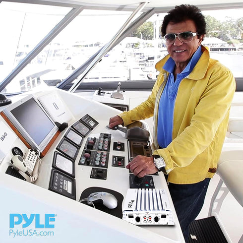 Pyle 400W 4-Channel Marine Amplifier, Elite Hydra Series Water Resistant Amplifier with Dual MOSFET Power Supply
