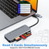 clickfish 7 1 in Memory Stick Pro Duo Card Reader, USB-C Multi Cards Reader for SD/TF/CF/MS/XD Cards, SD Card Reader