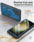 FNTCASE Samsung Galaxy S23 Ultra Case: Rugged Shockproof TPU, Military Grade Drop Protection, Kickstand, Blue.