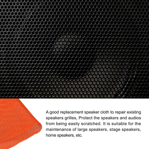 Speaker Grill Cloth Protective Dustproof Fabric for Home Speaker Repair - Orange, 19.7 Inch x 59 Inch