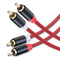 RCA Cable 3Ft, 2RCA Male to 2-RCA Male Audio Stereo Subwoofer Cable for Home Theater, HDTV