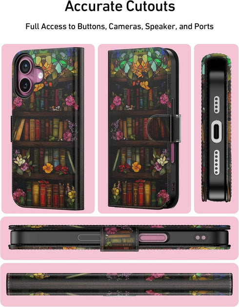 DEENAKIN 16 for iPhone Wallet Case with Card Holder + Cash Clip, RFID-Blocking, Military-Grade Drop Protection