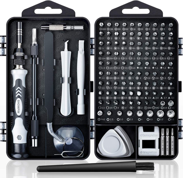 SHOWPIN 122 in 1 Precision Computer Screwdriver Kit, Laptop Sets with 101 Magnetic Drill Bits