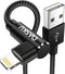 90 Degree Right Angle iPhone Charging Cord 6Ft - 2Pack Nylon Braided MFi Certified Cable for iPhone 14 13 12 11 Pro Max